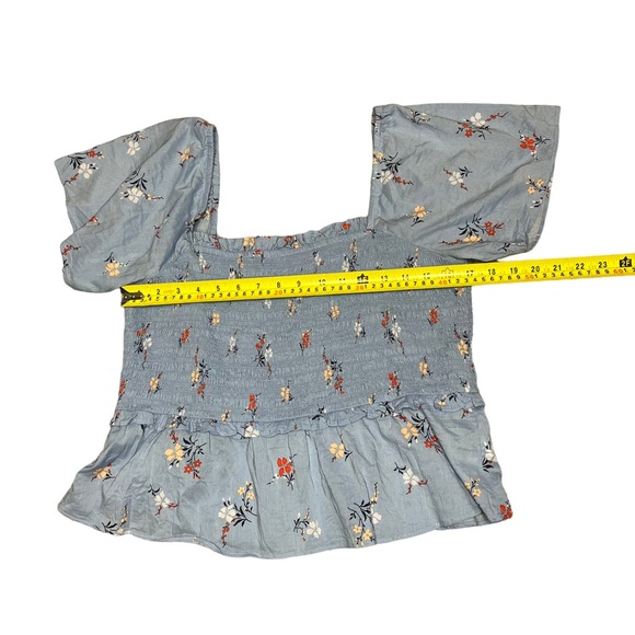 Madewell Smocked Flutter-Sleeve Top in Aloha Floral Size Large - Picture 8 of 14